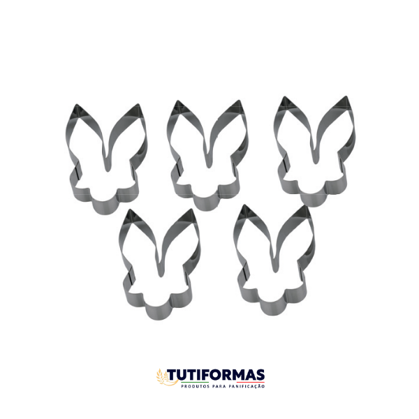 Aro Cortador Petit Four Animais Carinha de Coelho (INOX) – 5 Peças