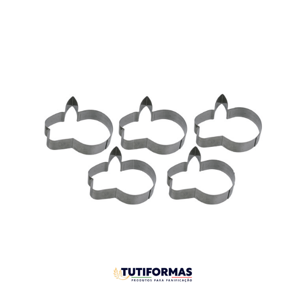 Aro Cortador Petit Four Coelho (INOX) – 5 Peças
