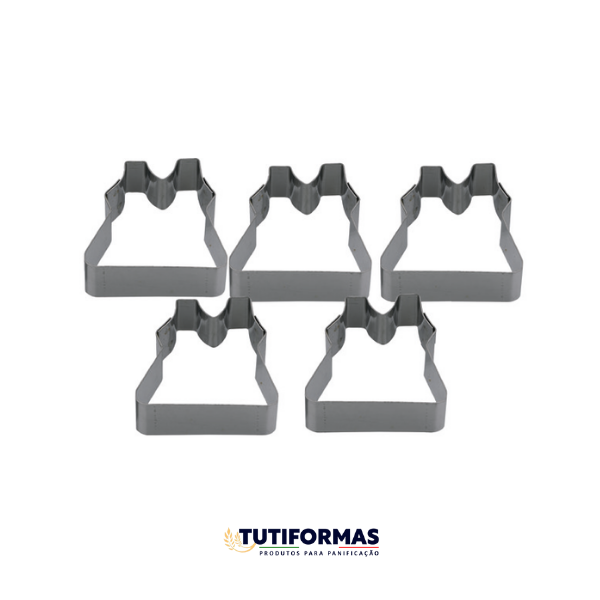 Aro Cortador Petit Four Vestido (INOX) – 5 Peças