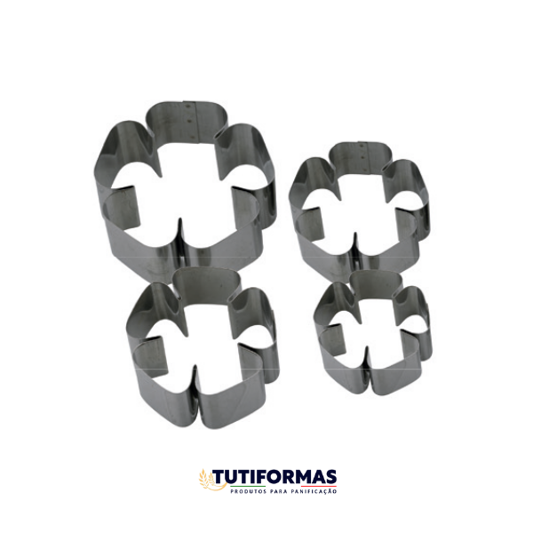 Jogo Aro Cortador Trevo 5 Folhas (INOX) C/ 4 pçs