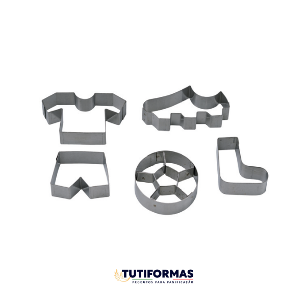 Jogo Aro Cortador Petit Four Copa do Mundo (INOX) C/ 6 pçs