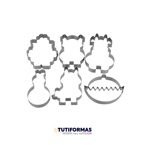Jogo Aro Cortador Petit Four Fazendinha (INOX) C/ 6 pçs
