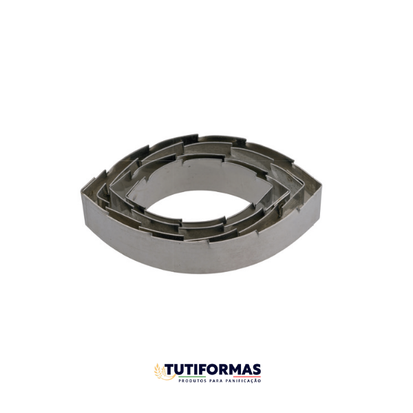 Jogo Aro Cortador Petit Four Folha Crespa (INOX) C/ 4 pçs