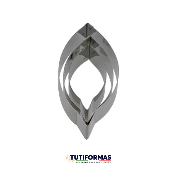 Jogo Aro Cortador Petit Four Flores Copo de Leite (INOX) C/ 3 pçs