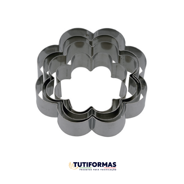 Jogo Aro Cortador Petit Four Margarida (INOX) C/ 4 pçs