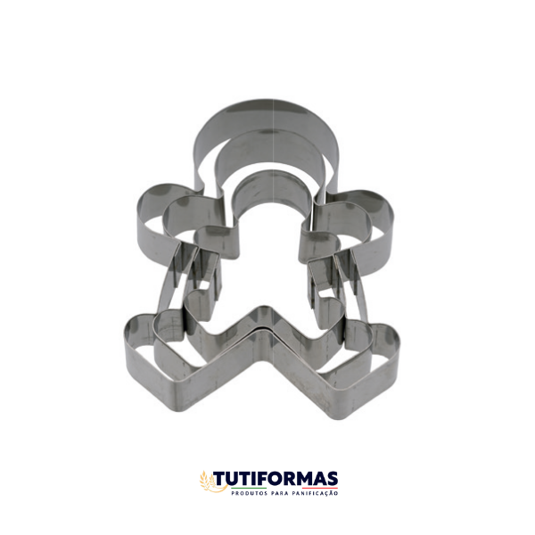 Jogo Aro Cortador Petit Four Menino (INOX) C/ 3 pçs