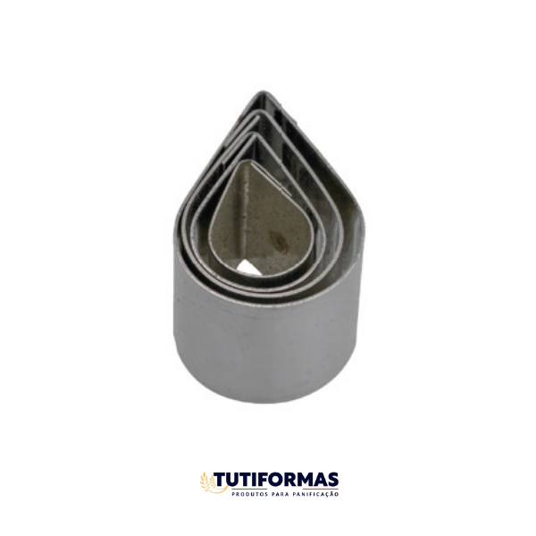 Jogo Aro Cortador Petit Four Micro Gota (INOX) C/ 4 pçs