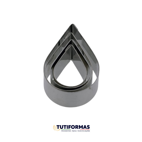 Jogo Aro Cortador Petit Four Mini Gota (INOX) C/ 4 pçs