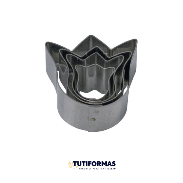 Jogo Aro Cortador Petit Four Mini Tulipa (INOX) C/ 4 pçs