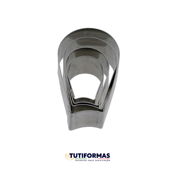 Jogo Aro Cortador Petit Four Pétala Curva (INOX) C/ 4 pçs