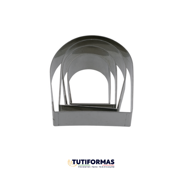 Jogo Aro Cortador Petit Four Pétala Reta (INOX) C/ 4 pçs