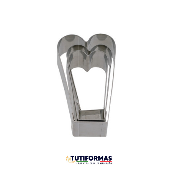 Jogo Aro Cortador Petit Four Pétala Trevo (INOX) C/ 3 pçs