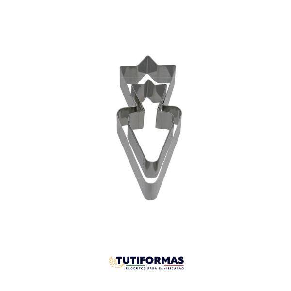 Jogo Aro Cortador Petit Four Pascoa-Cenoura (INOX) C/ 3 pçs