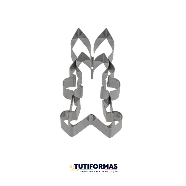 Jogo Aro Cortador Petit Four Páscoa – Coelho em Pé (INOX) C/ 2 pçs