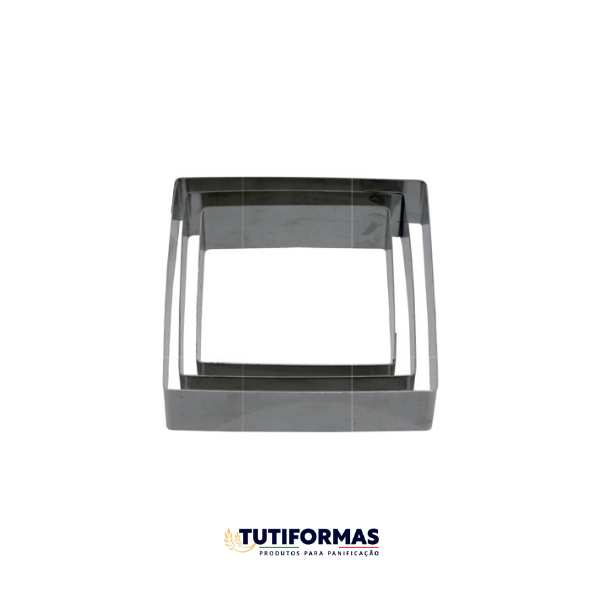 Jogo Aro Cortador Petit Four Quadrado (INOX) C/ 3 pçs