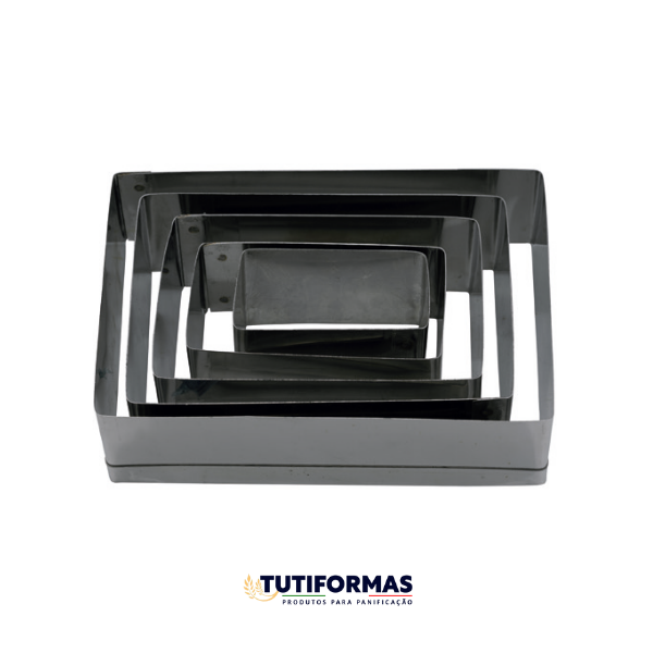 Jogo Aro Cortador Petit Four Retângulo (INOX) C/ 8 pçs