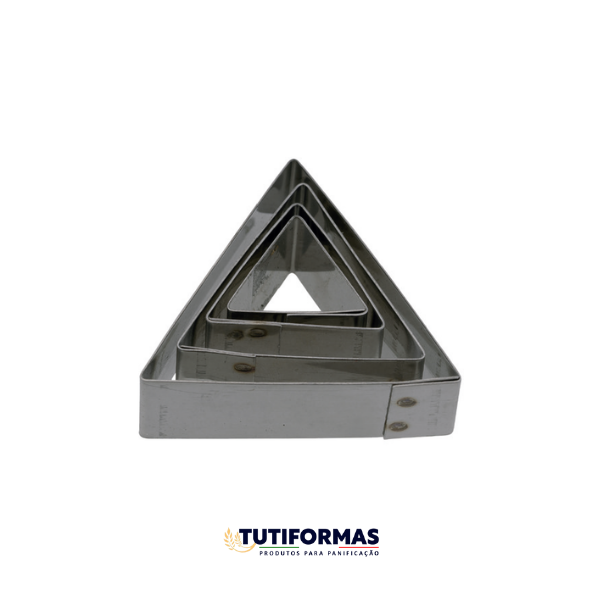 Jogo Aro Cortador Petit Four Triângulo (INOX) C/ 3 pçs
