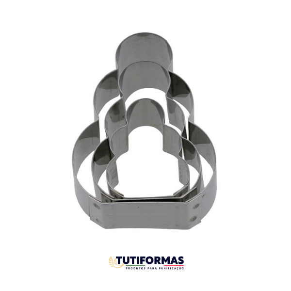 Jogo Aro Cortador Petit Four Natalino – Boneco de Neve (INOX) C/ 3 pçs